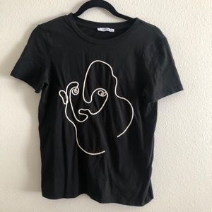Zara Trafaluc face embroider rope tee